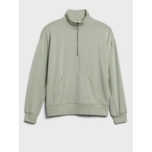 Banana Republic M Sage Baby Terry Zip Sweatshirt Fleece Pocket Sweater Stretch